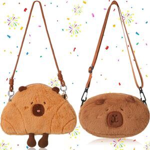 3434 2 Pcs Cute Capybara Crossbody Bags Cute Plush Bread Messenger Bags